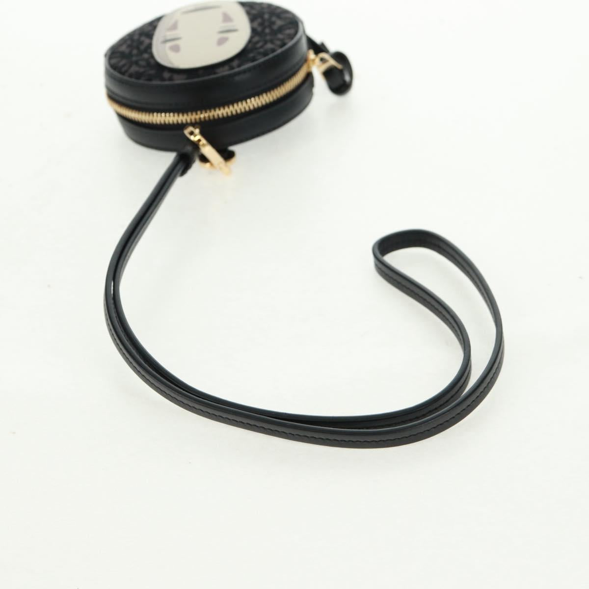 LOEWE Spirited Away Cookie Pouch Pouch Leather Black Gold Auth 165625SM
