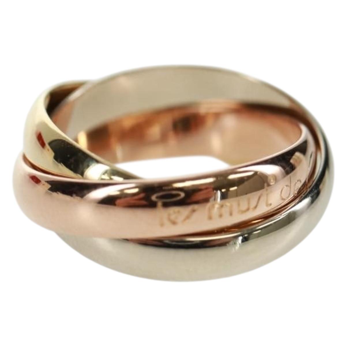 CARTIER Trinity Triple Ring Yellow Gold Gold Auth 165626SM