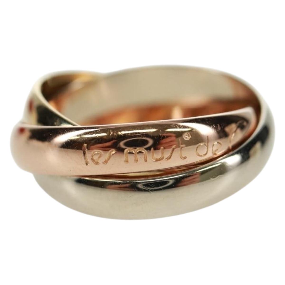 CARTIER Trinity Triple Ring Yellow Gold Gold Auth 165626SM