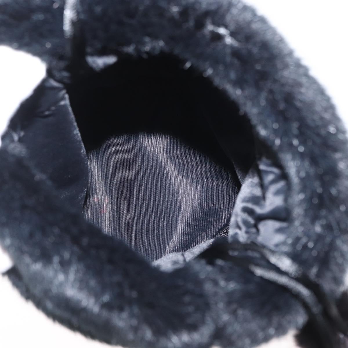 CELINE Pouch Nylon Black Gold Auth 165627
