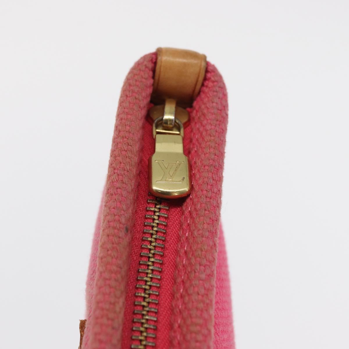LOUIS VUITTON Antigua Pochette Plat PM Pouch Pink Rose M40068 LV Auth 165628