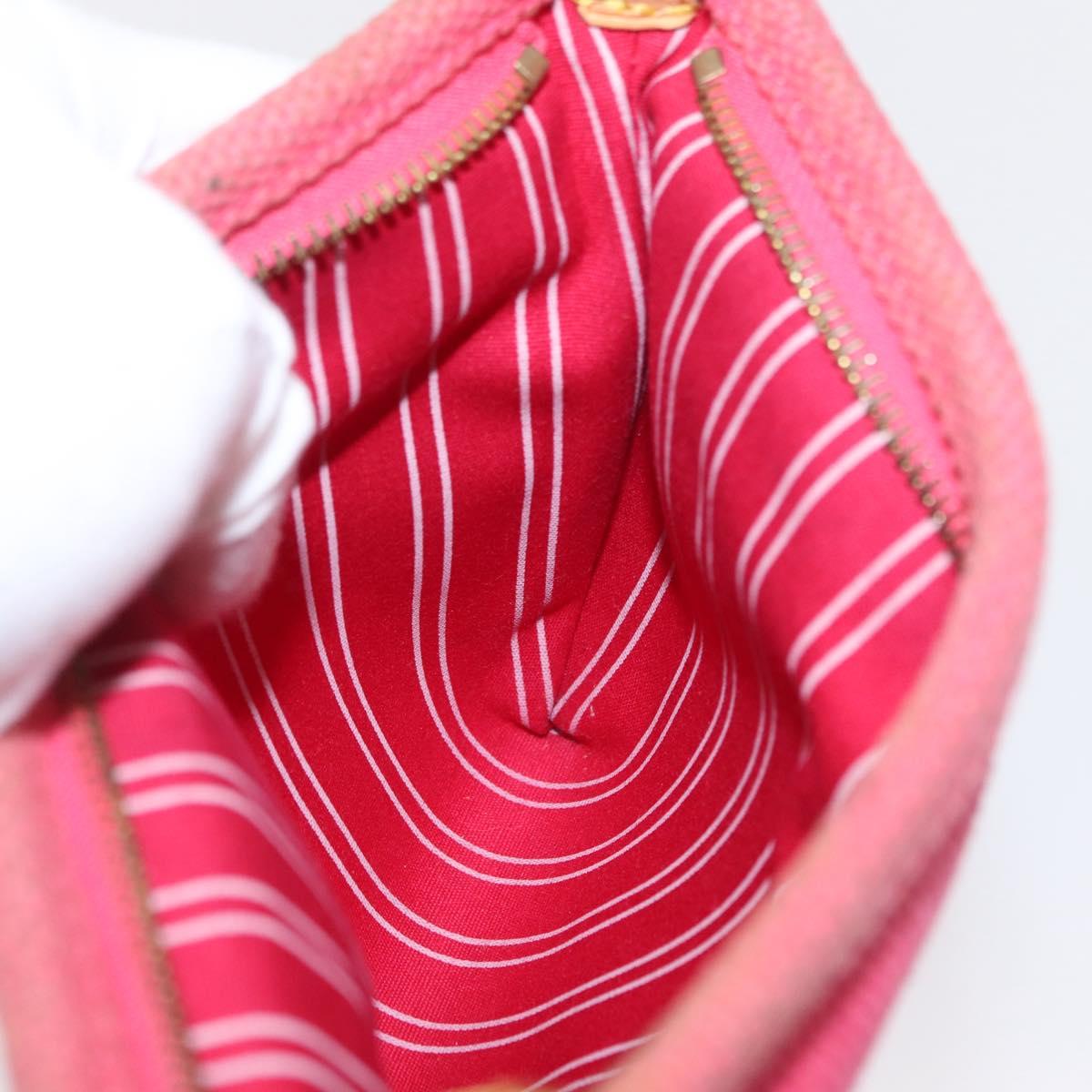 LOUIS VUITTON Antigua Pochette Plat PM Pouch Pink Rose M40068 LV Auth 165628