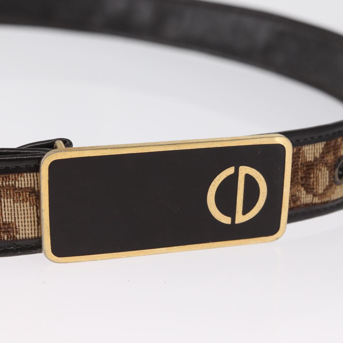 Christian Dior Trotter Canvas Belt 32.3"" Brown Auth 165630