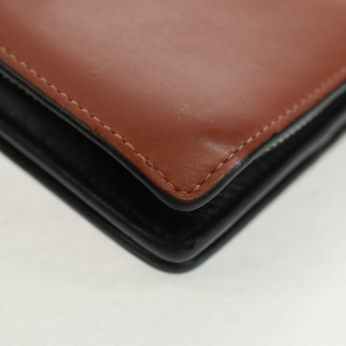 LOEWE Wallet Leather Black Brown Auth 165632SAM