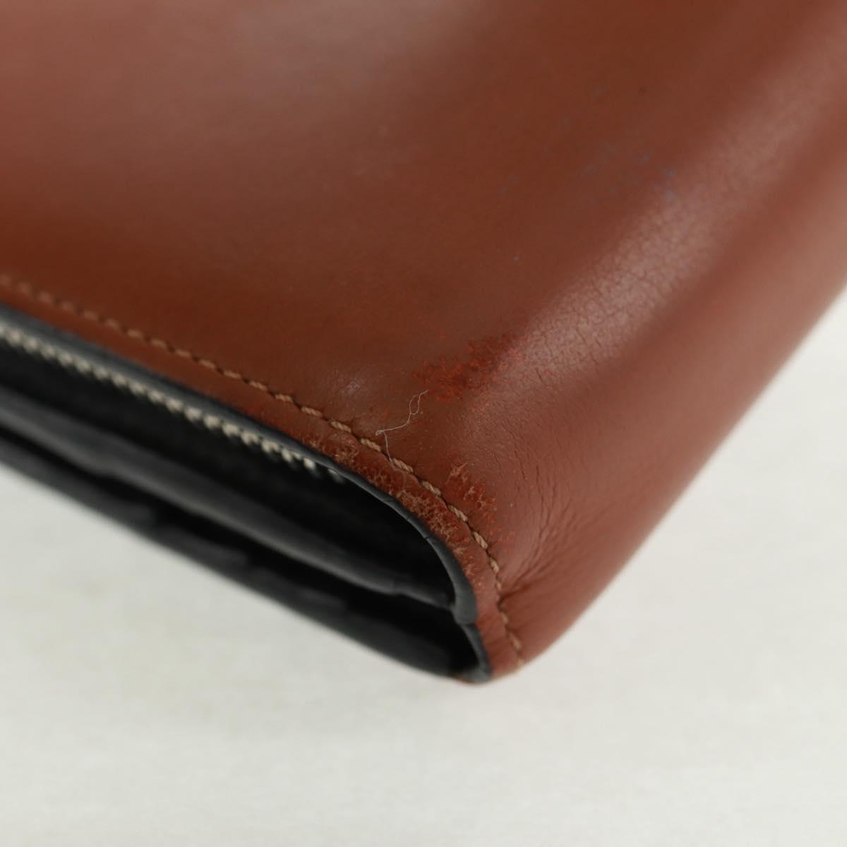 LOEWE Wallet Leather Black Brown Auth 165632SAM