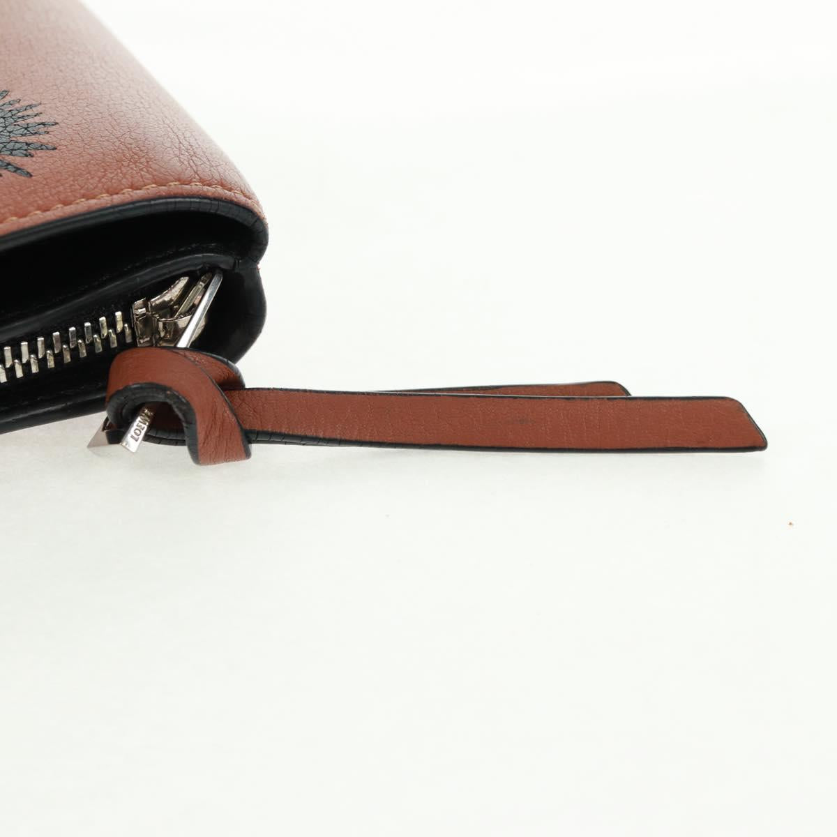 LOEWE Wallet Leather Black Brown Auth 165632SAM