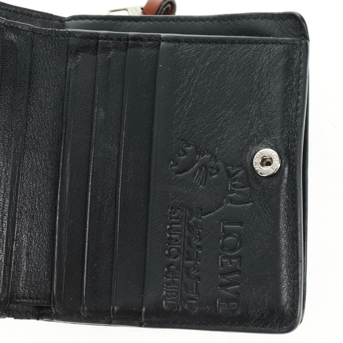 LOEWE Wallet Leather Black Brown Auth 165632SAM