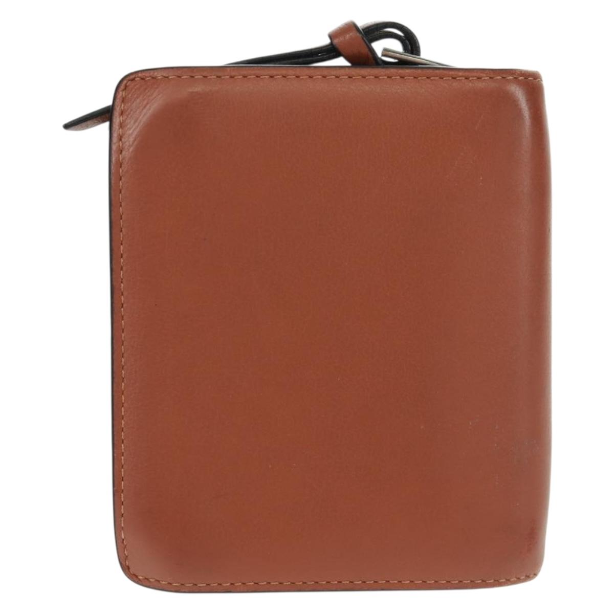 LOEWE Wallet Leather Black Brown Auth 165632SAM