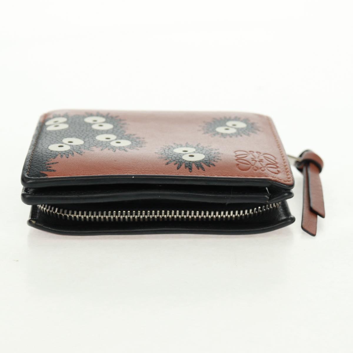 LOEWE Wallet Leather Black Brown Auth 165632SAM