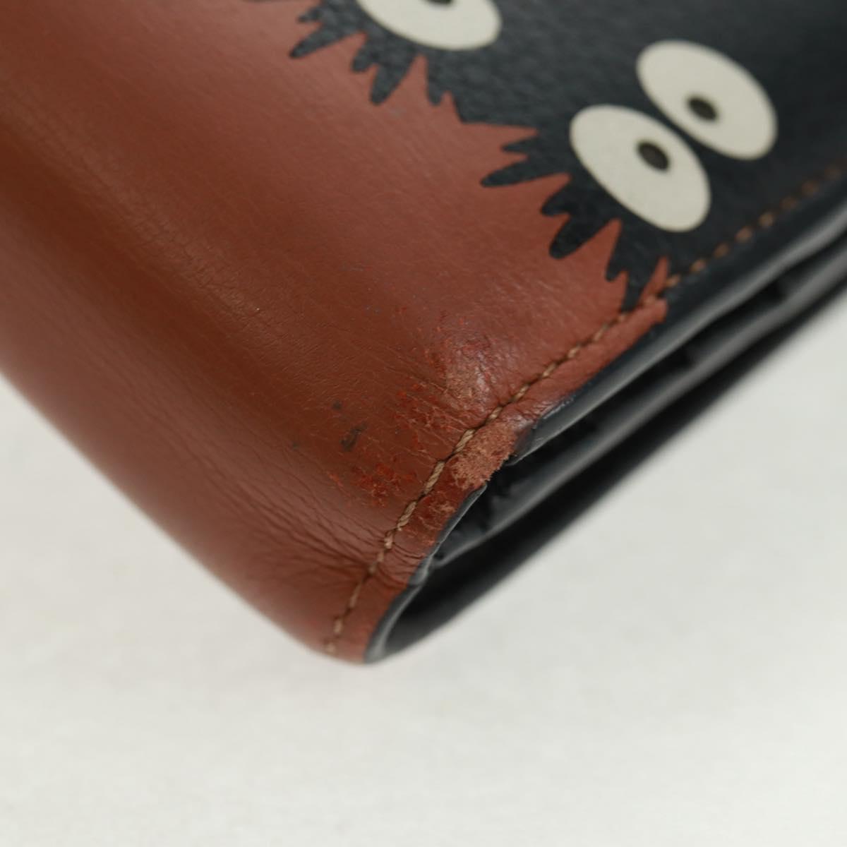 LOEWE Wallet Leather Black Brown Auth 165632SAM