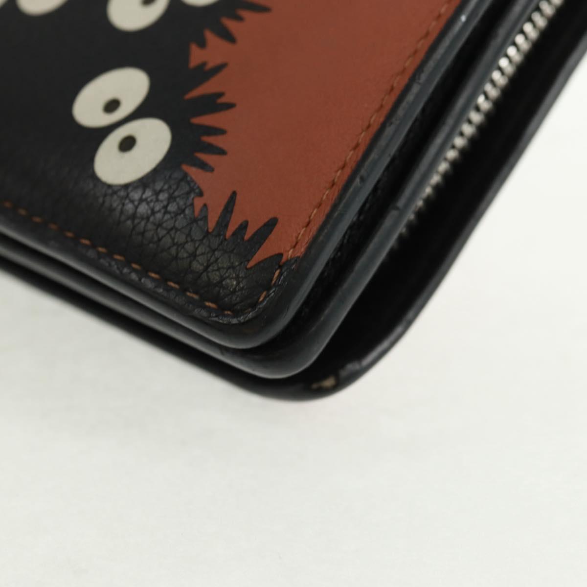 LOEWE Wallet Leather Black Brown Auth 165632SAM