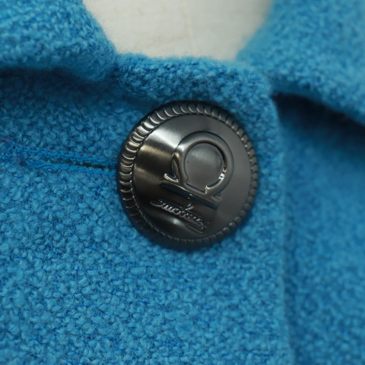 Salvatore Ferragamo Jacket Wool Light Blue Auth 165633