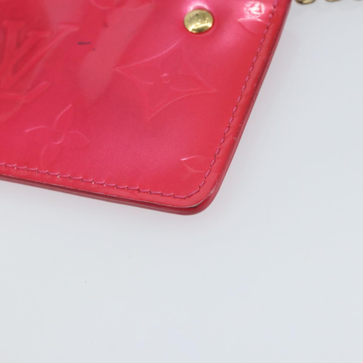 LOUIS VUITTON Vernis Pochette Cles Coin Purse Fuchsia Pink M91250 LV Auth 165637