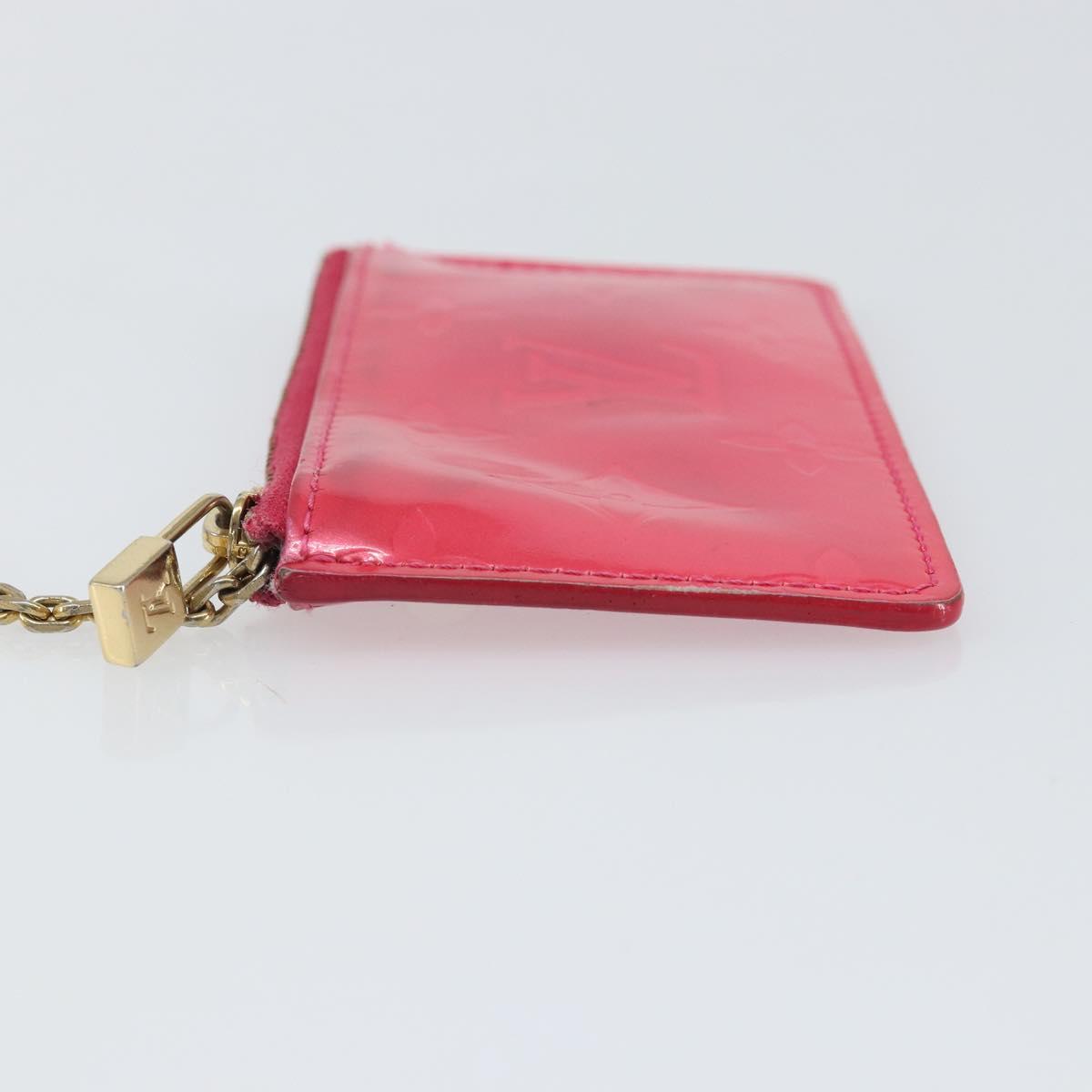 LOUIS VUITTON Vernis Pochette Cles Coin Purse Fuchsia Pink M91250 LV Auth 165637