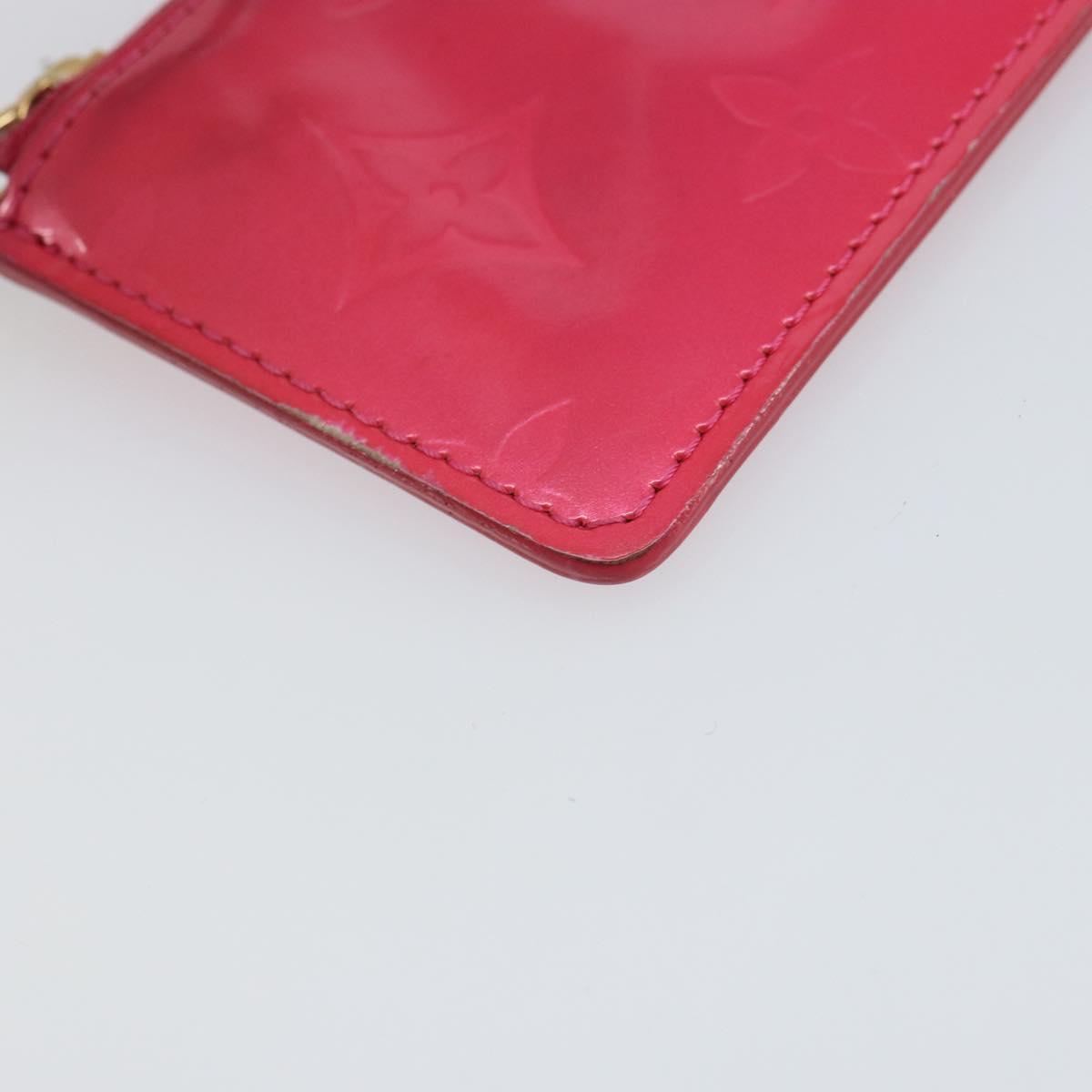 LOUIS VUITTON Vernis Pochette Cles Coin Purse Fuchsia Pink M91250 LV Auth 165637