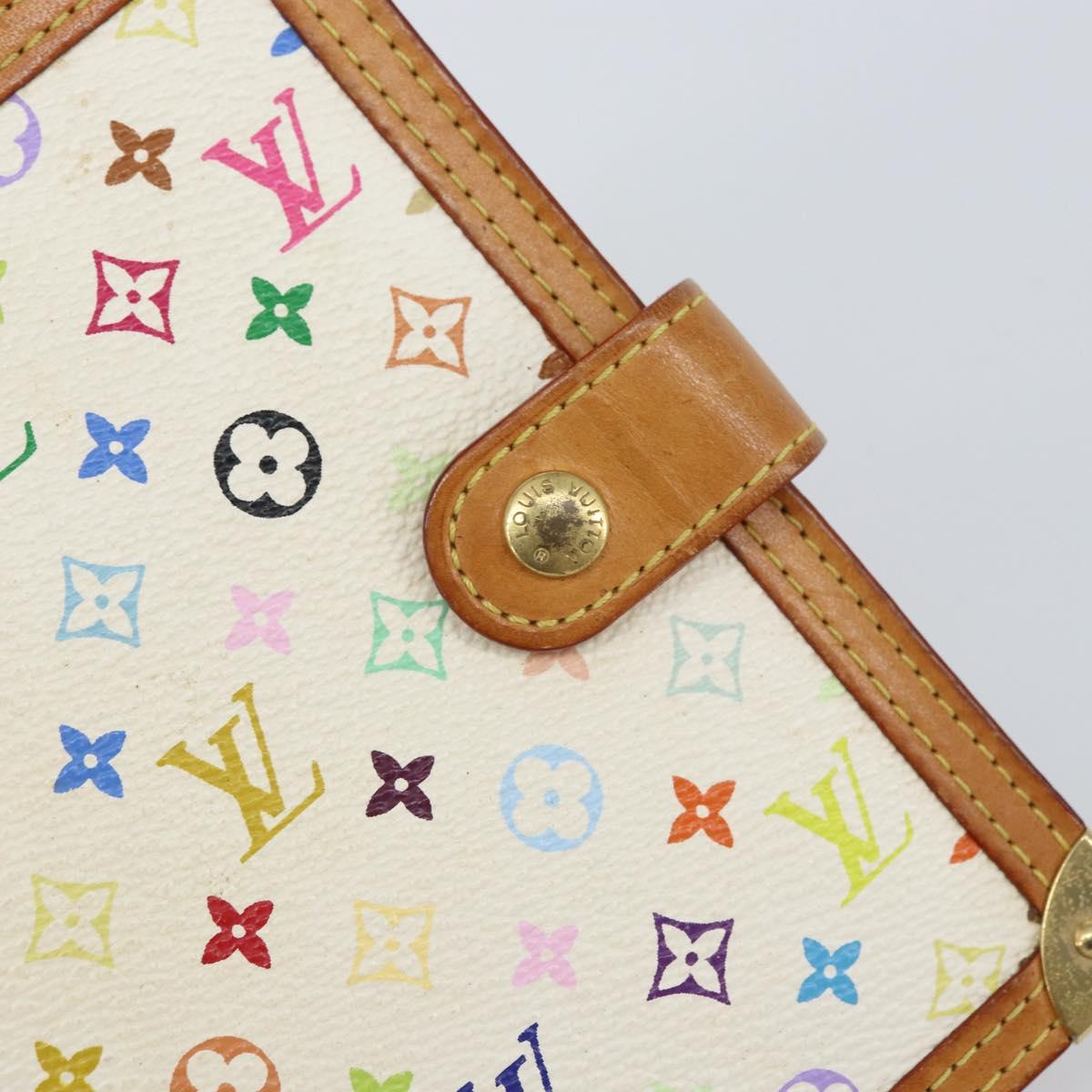LOUIS VUITTON Multicolor Agenda PM Day Planner Cover White R21074 LV Auth 165640