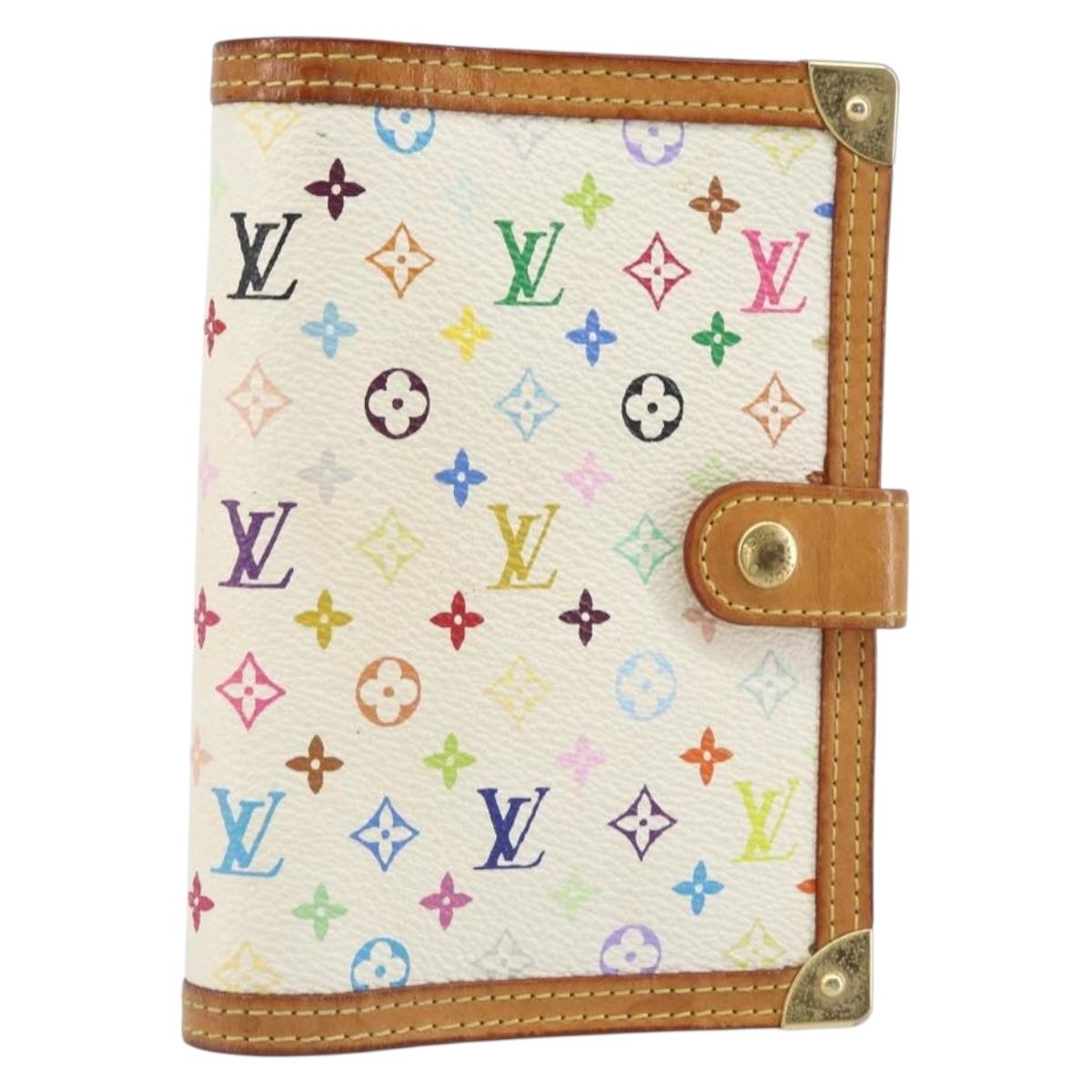 LOUIS VUITTON Multicolor Agenda PM Day Planner Cover White R21074 LV Auth 165640