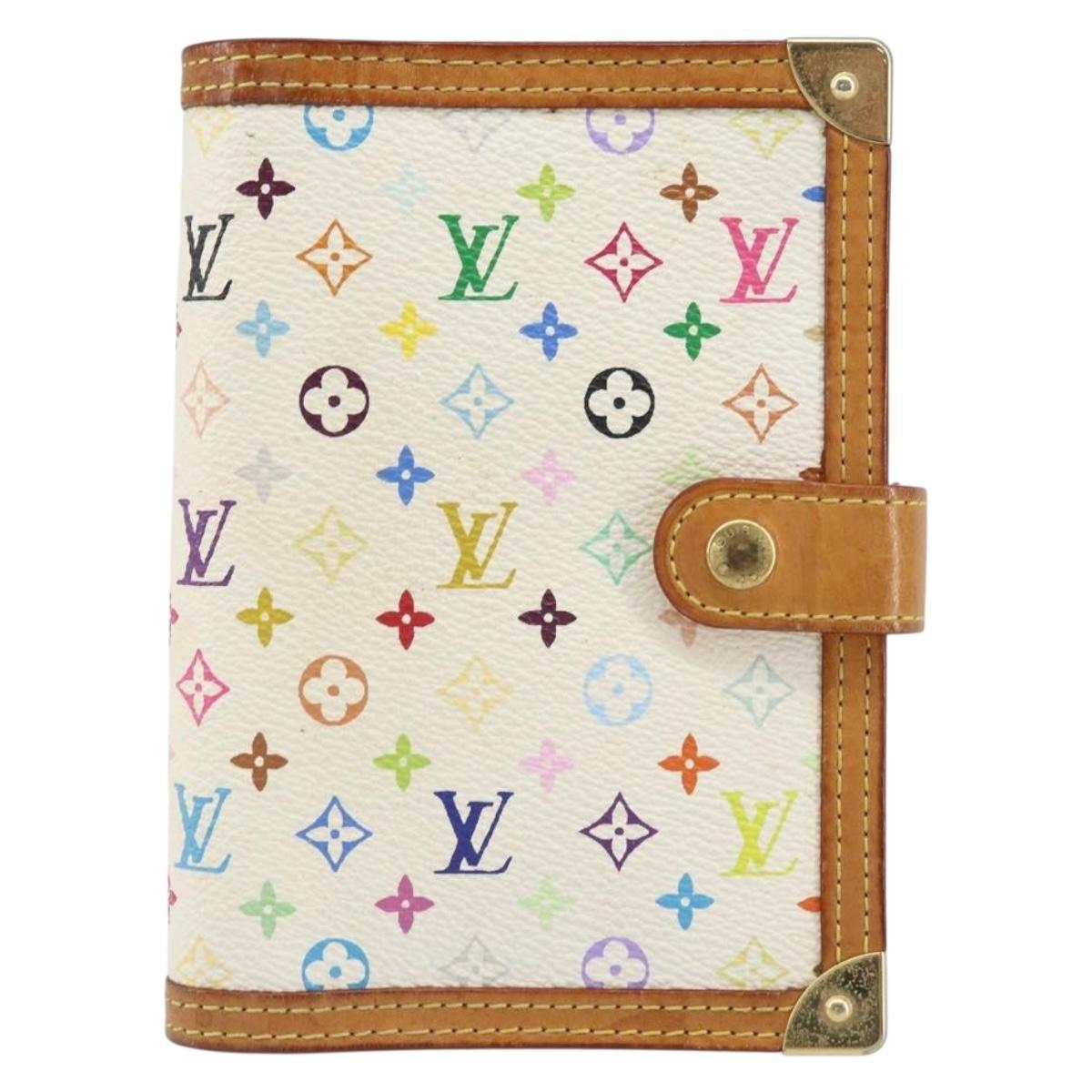 LOUIS VUITTON Multicolor Agenda PM Day Planner Cover White R21074 LV Auth 165640
