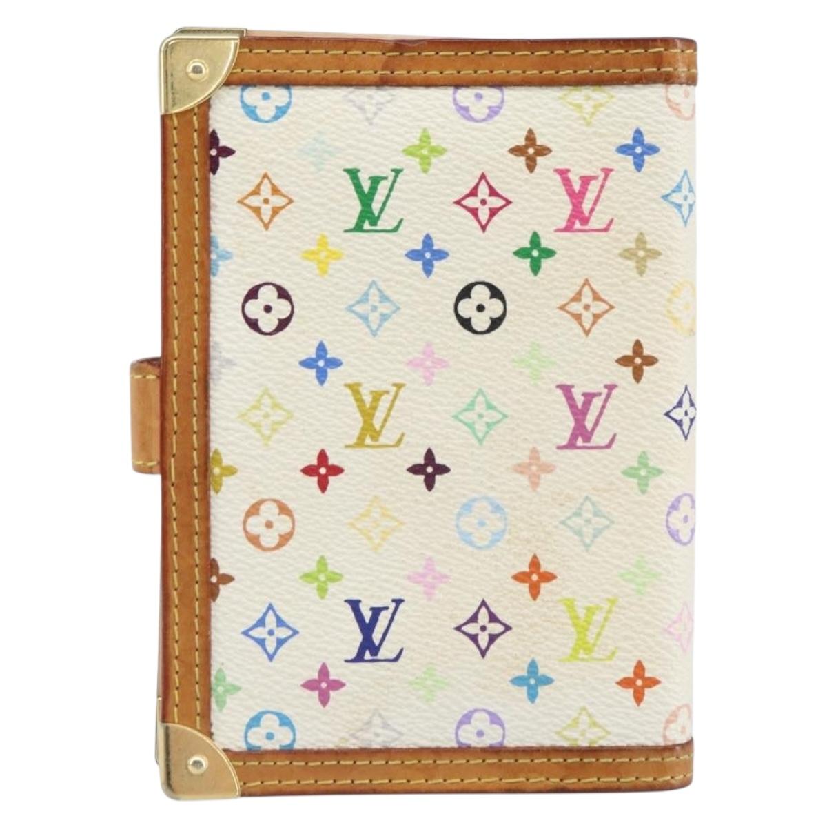 LOUIS VUITTON Multicolor Agenda PM Day Planner Cover White R21074 LV Auth 165640