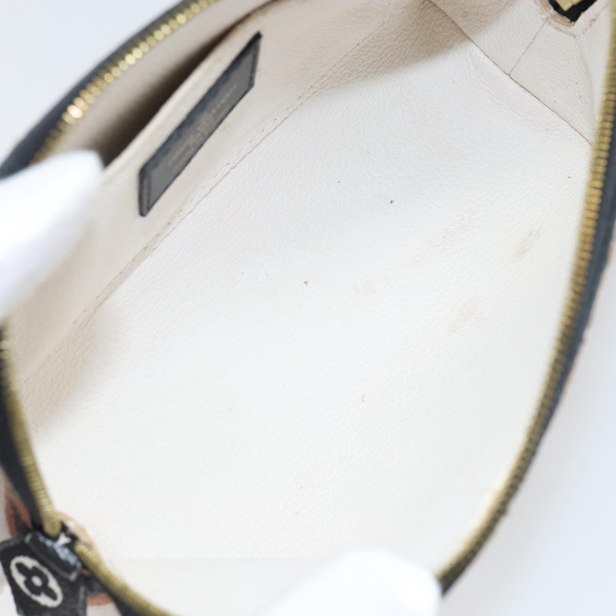 LOUIS VUITTON Giant Crafty Pochette Cosmetic PM Creme Caramel M45475 Auth 165656