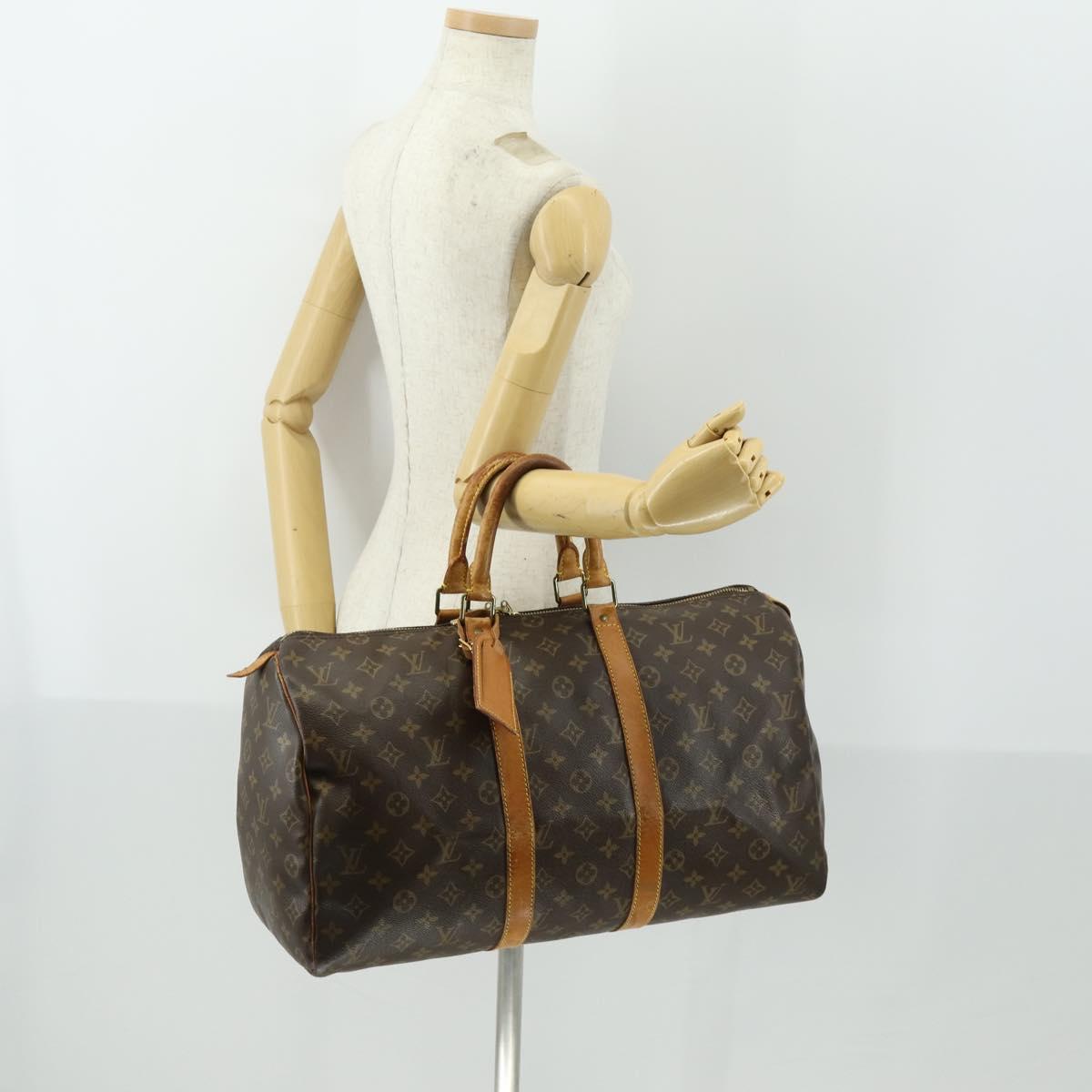 LOUIS VUITTON Monogram Keepall 45 Boston Bag M41428 LV Auth 165657