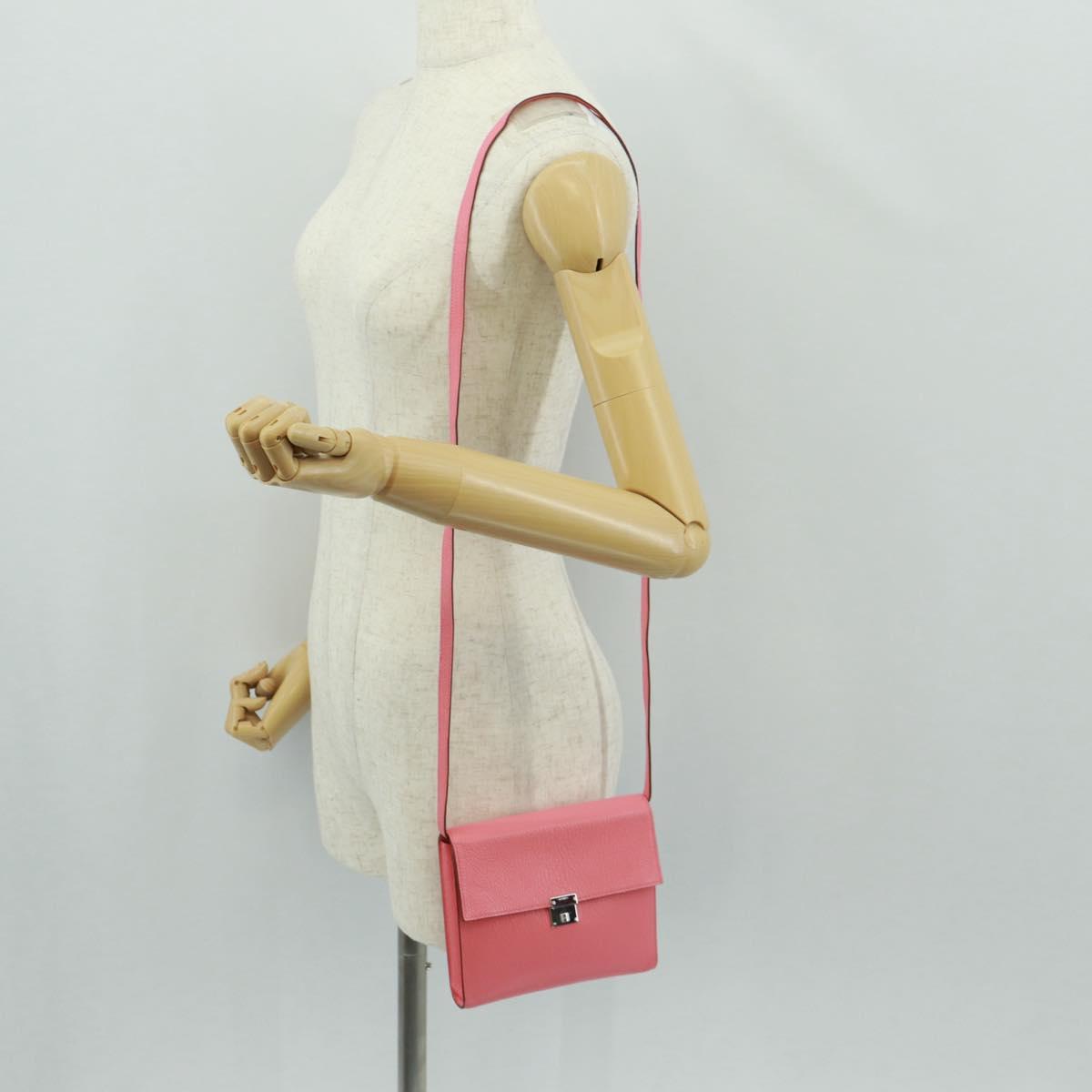 HERMES Click 16 Shoulder Bag Glenemush Pink Silver Auth 165658SM