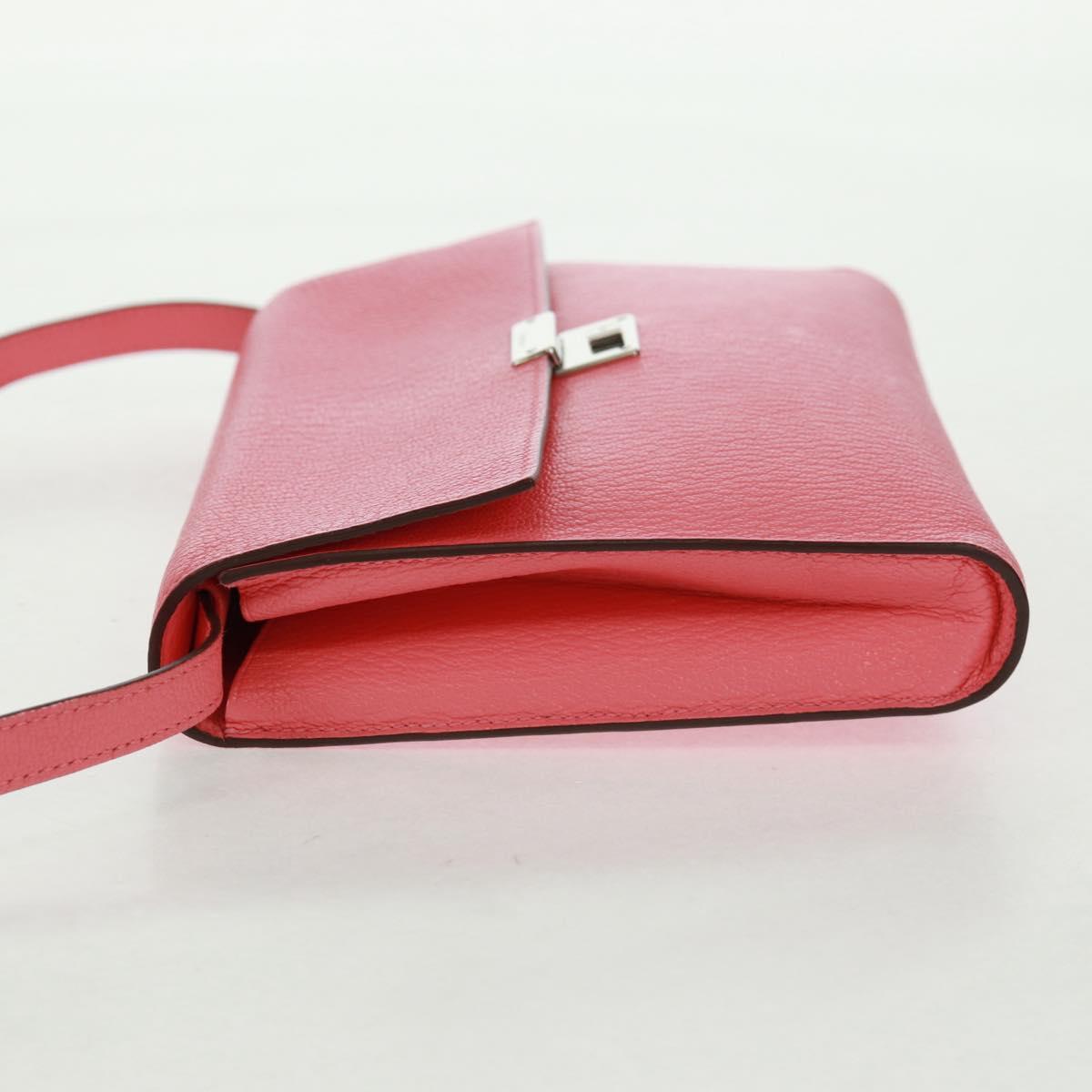 HERMES Click 16 Shoulder Bag Glenemush Pink Silver Auth 165658SM
