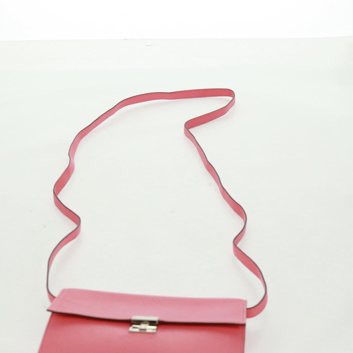 HERMES Click 16 Shoulder Bag Glenemush Pink Silver Auth 165658SM