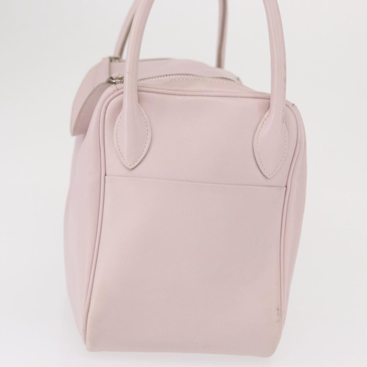 HERMES Lindy 30 Hand Bag Sikkim Pink Silver Auth 165664