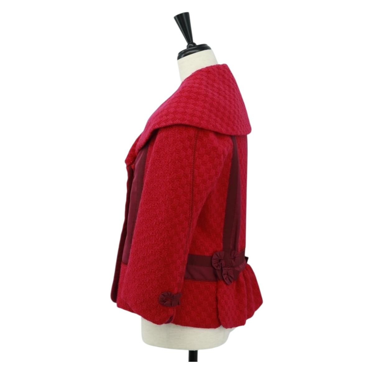 LOUIS VUITTON Jacket Wool Pink LV Auth 165665M