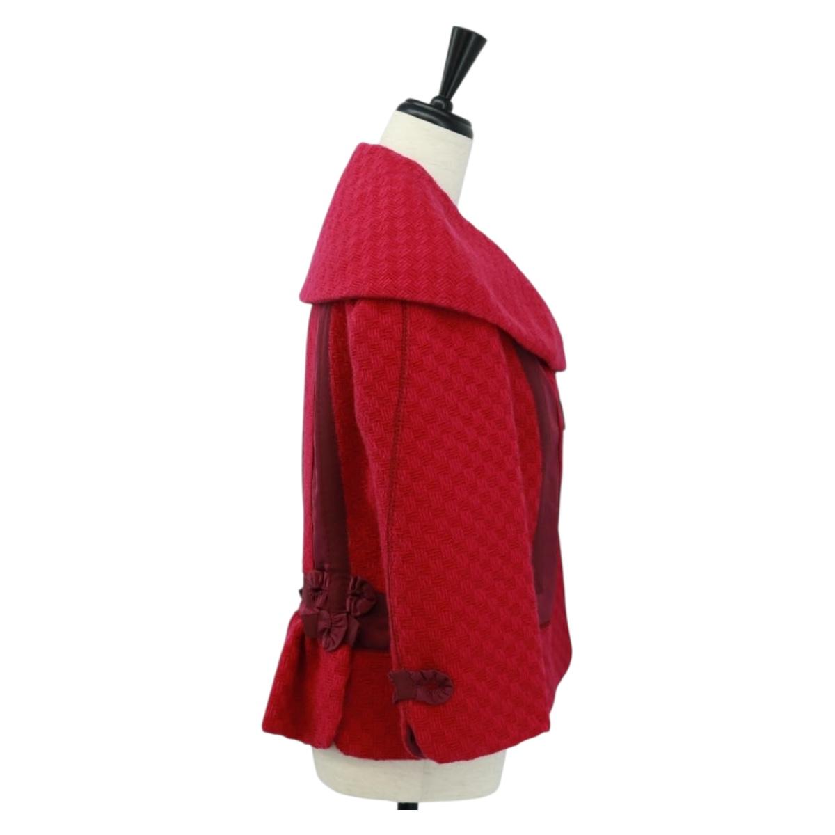 LOUIS VUITTON Jacket Wool Pink LV Auth 165665M