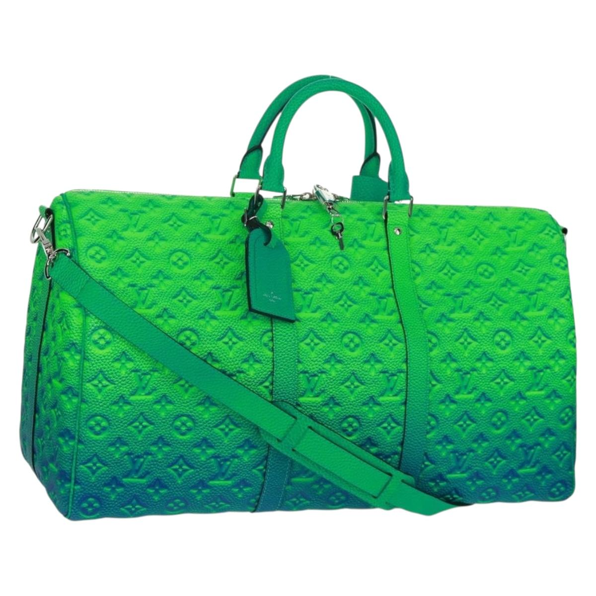 LOUIS VUITTON Taurillon Illusion Keepall Bandouliere 50 Bag M59712 Auth 165670SM