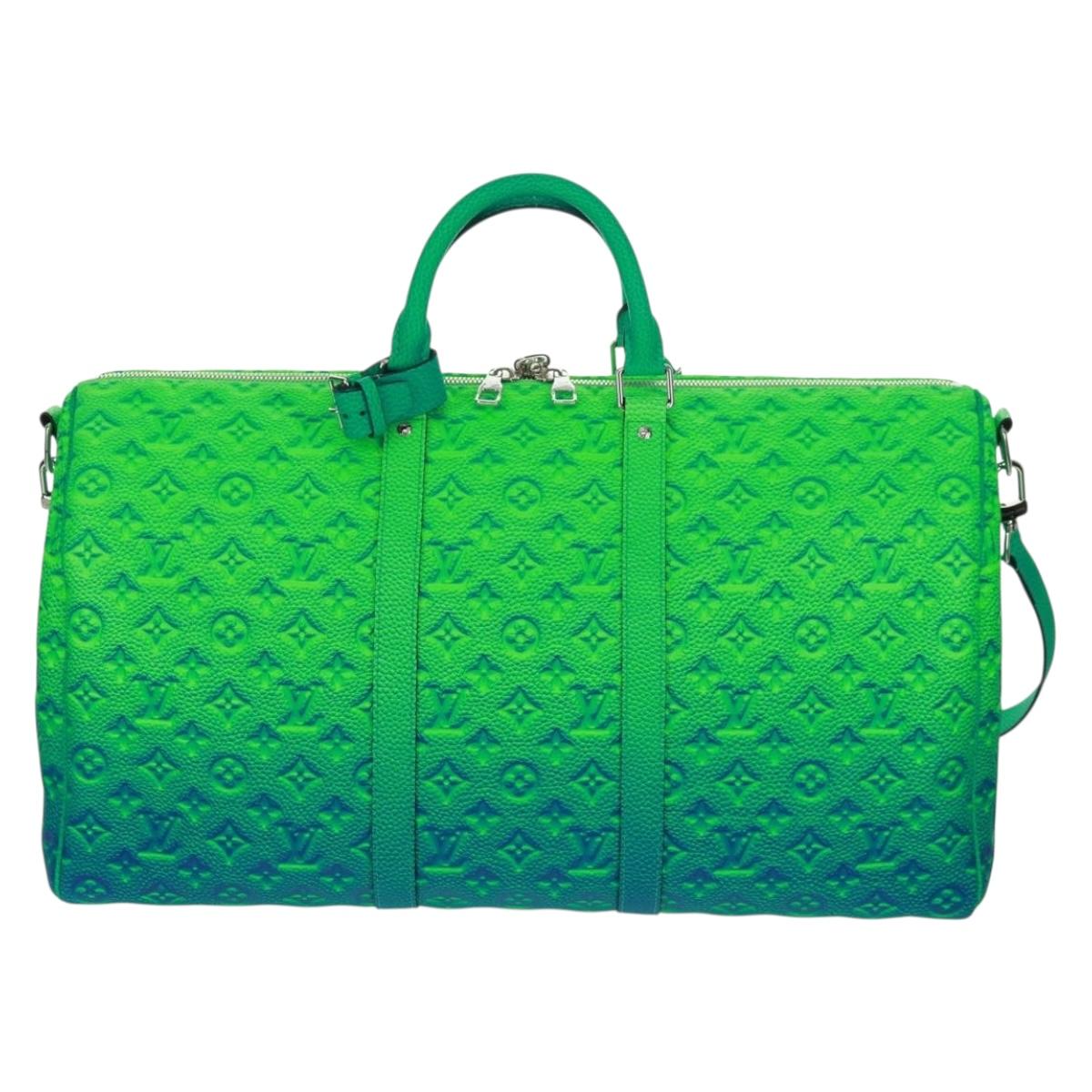 LOUIS VUITTON Taurillon Illusion Keepall Bandouliere 50 Bag M59712 Auth 165670SM