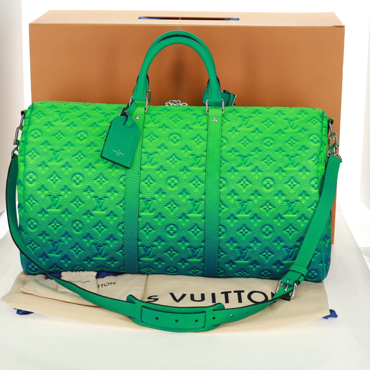 LOUIS VUITTON Taurillon Illusion Keepall Bandouliere 50 Bag M59712 Auth 165670SM