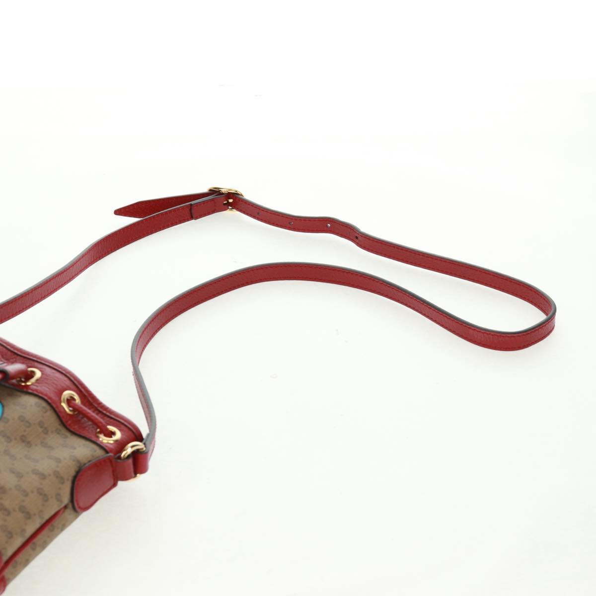 GUCCI テ Doraemon Micro GG Supreme Shoulder Bag PVC Beige 647801 Auth 165675SM
