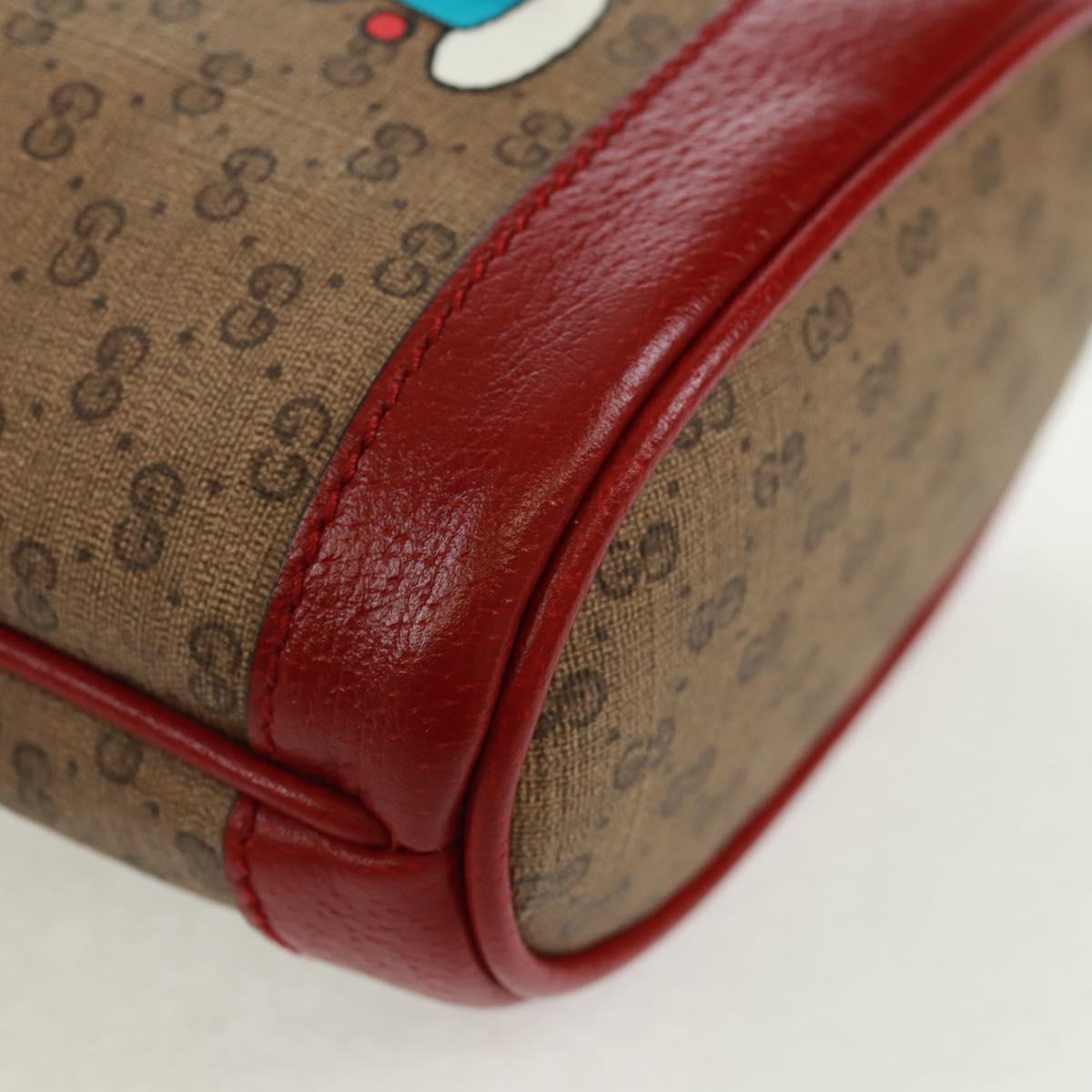GUCCI テ Doraemon Micro GG Supreme Shoulder Bag PVC Beige 647801 Auth 165675SM