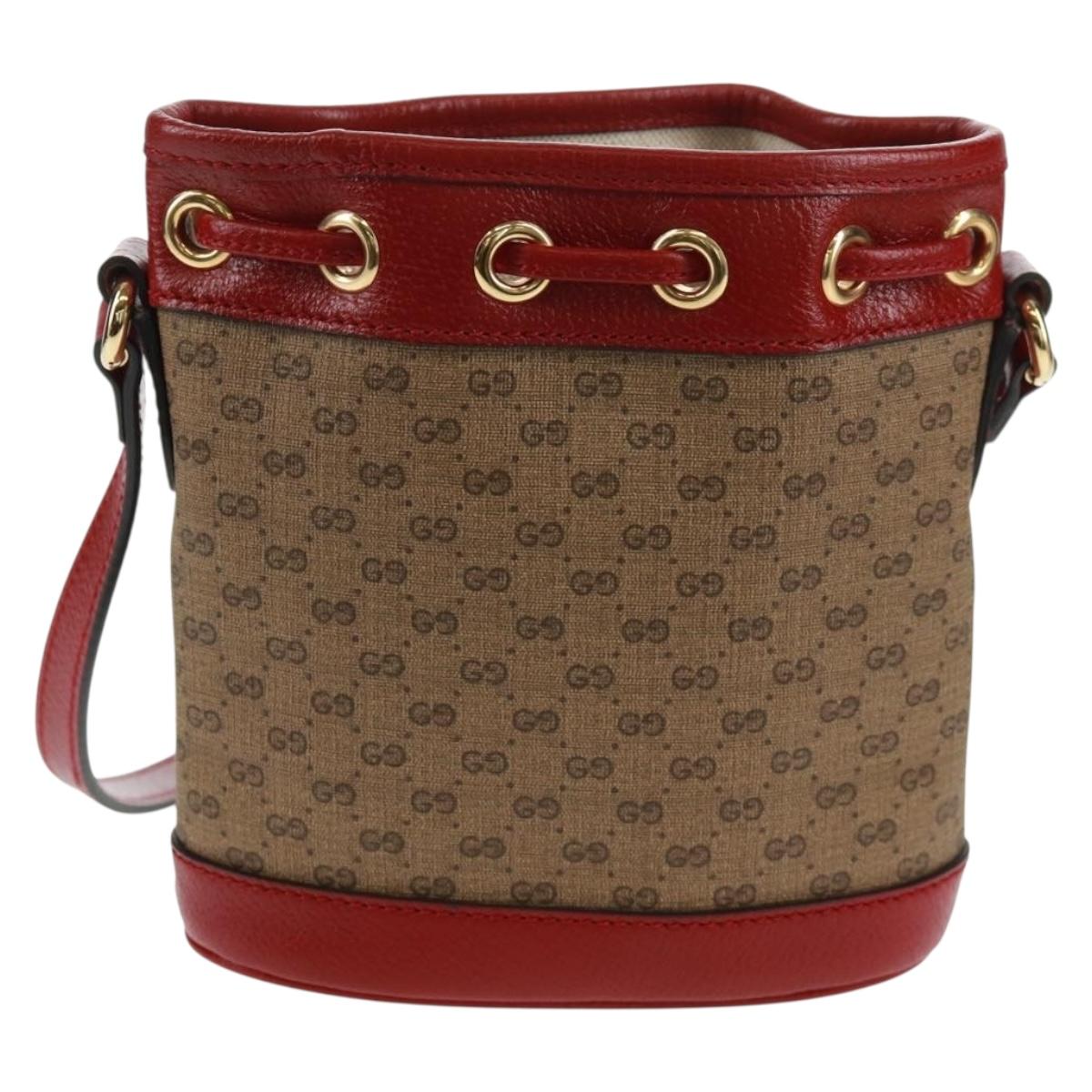 GUCCI テ Doraemon Micro GG Supreme Shoulder Bag PVC Beige 647801 Auth 165675SM