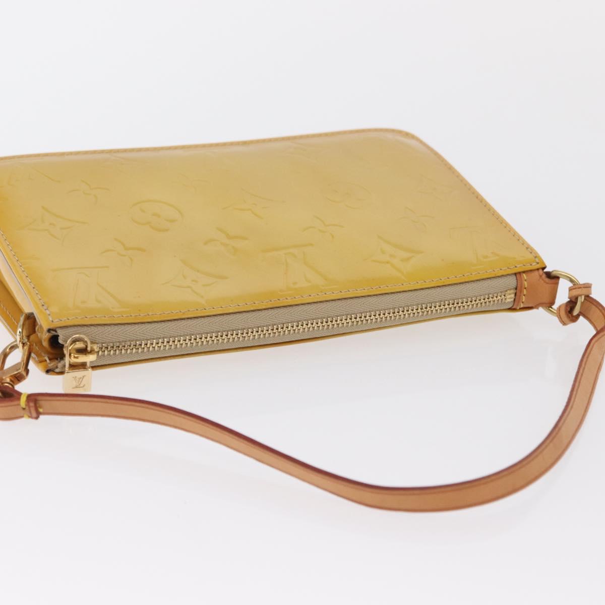 LOUIS VUITTON Monogram Vernis Lexington Accessory Pouch Beige M91010 Auth 165721
