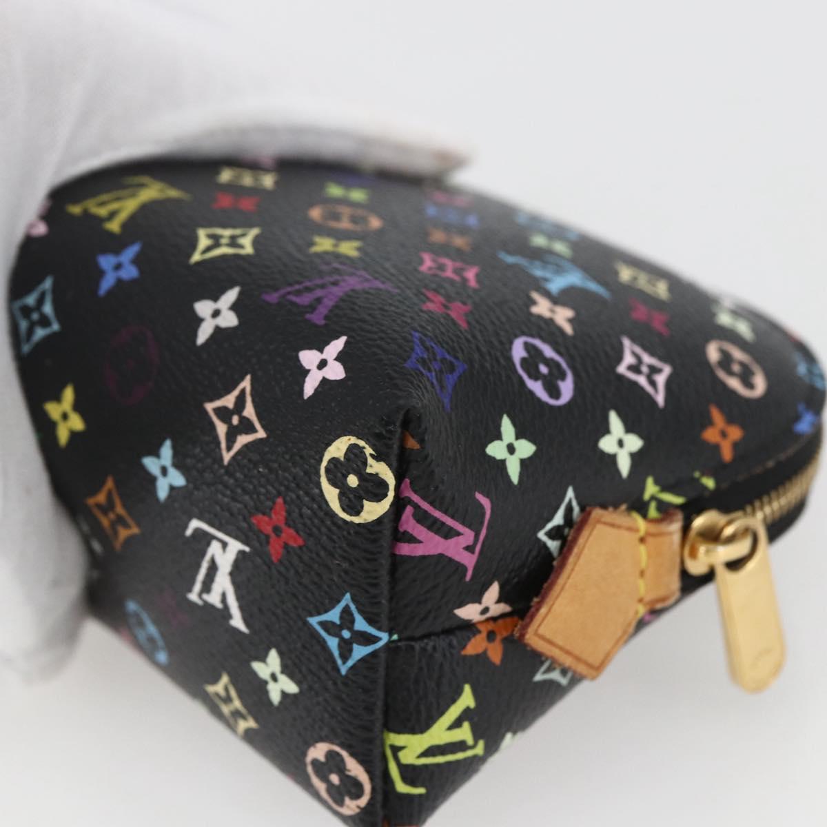 LOUIS VUITTON Multicolor Pochette Cosmetic Pouch Black M47355 LV Auth 165735V