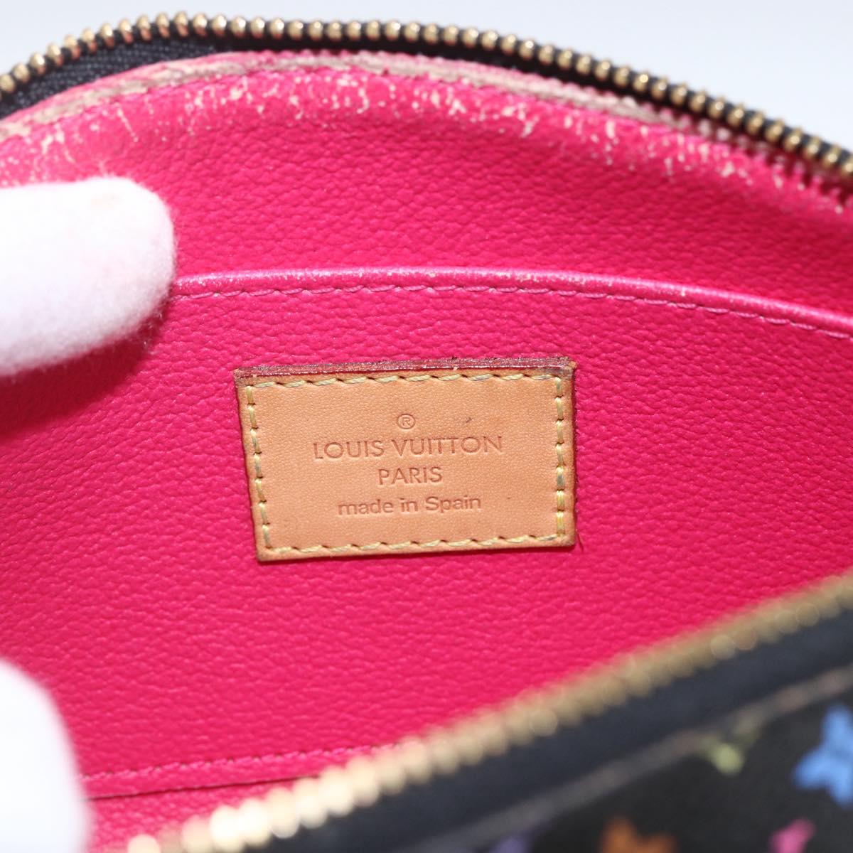 LOUIS VUITTON Multicolor Pochette Cosmetic Pouch Black M47355 LV Auth 165735V