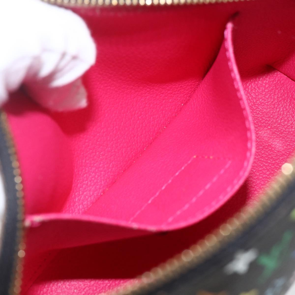 LOUIS VUITTON Multicolor Pochette Cosmetic Pouch Black M47355 LV Auth 165735V