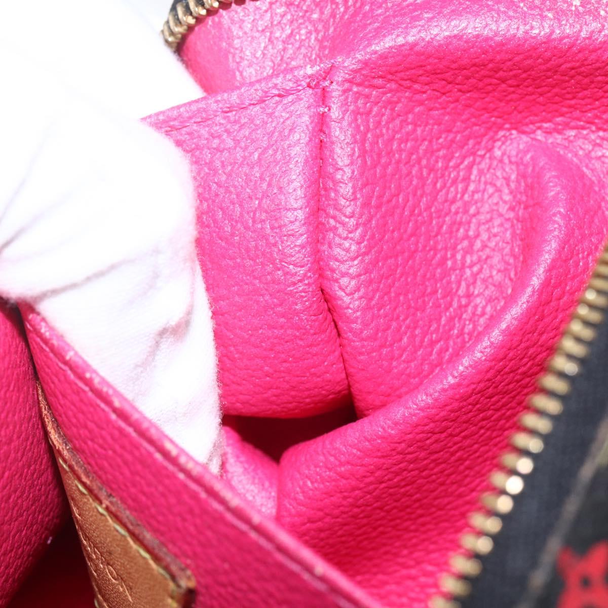 LOUIS VUITTON Multicolor Pochette Cosmetic Pouch Black M47355 LV Auth 165735V