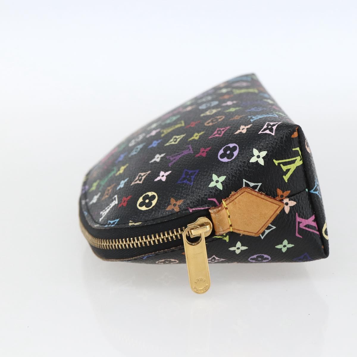 LOUIS VUITTON Multicolor Pochette Cosmetic Pouch Black M47355 LV Auth 165735V