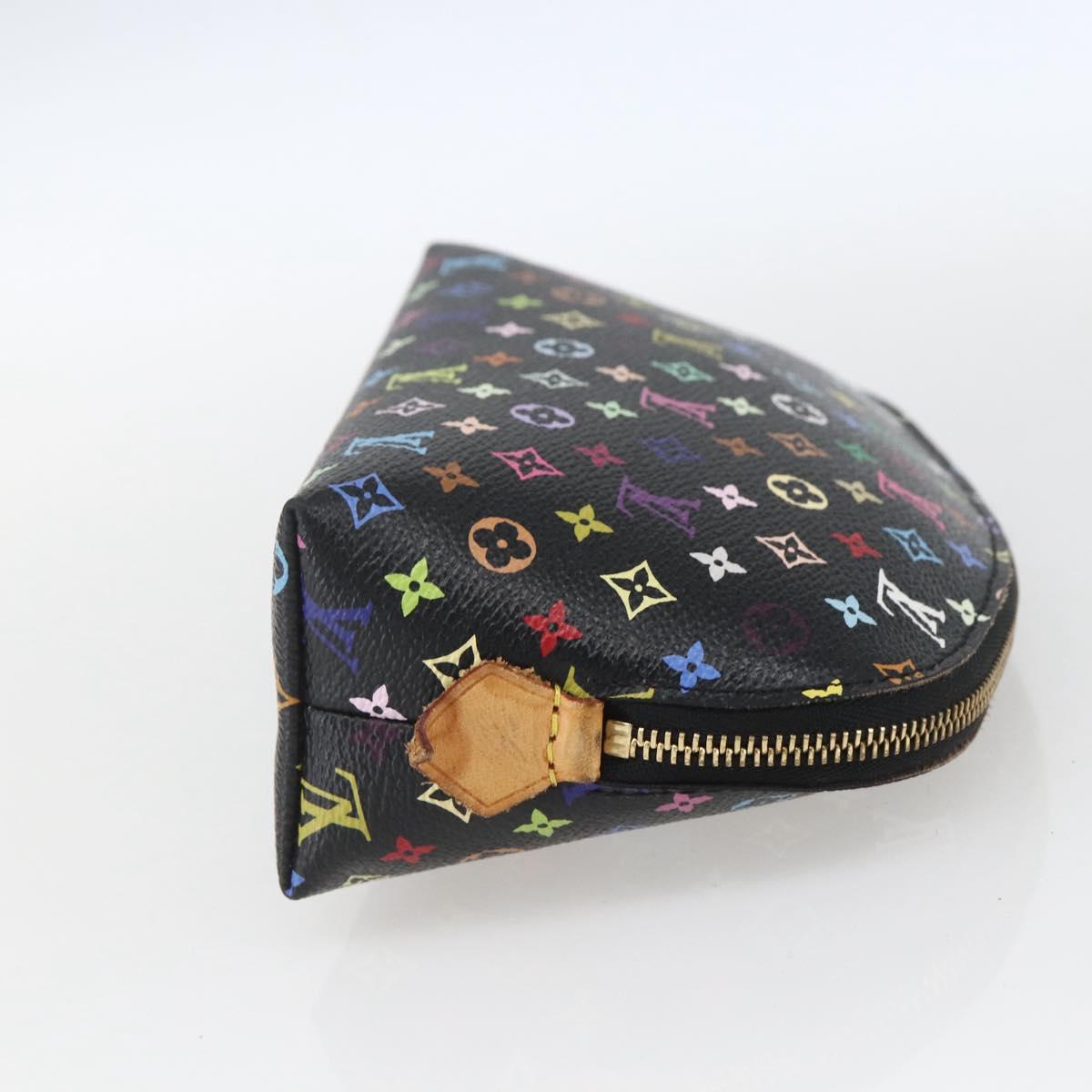 LOUIS VUITTON Multicolor Pochette Cosmetic Pouch Black M47355 LV Auth 165735V