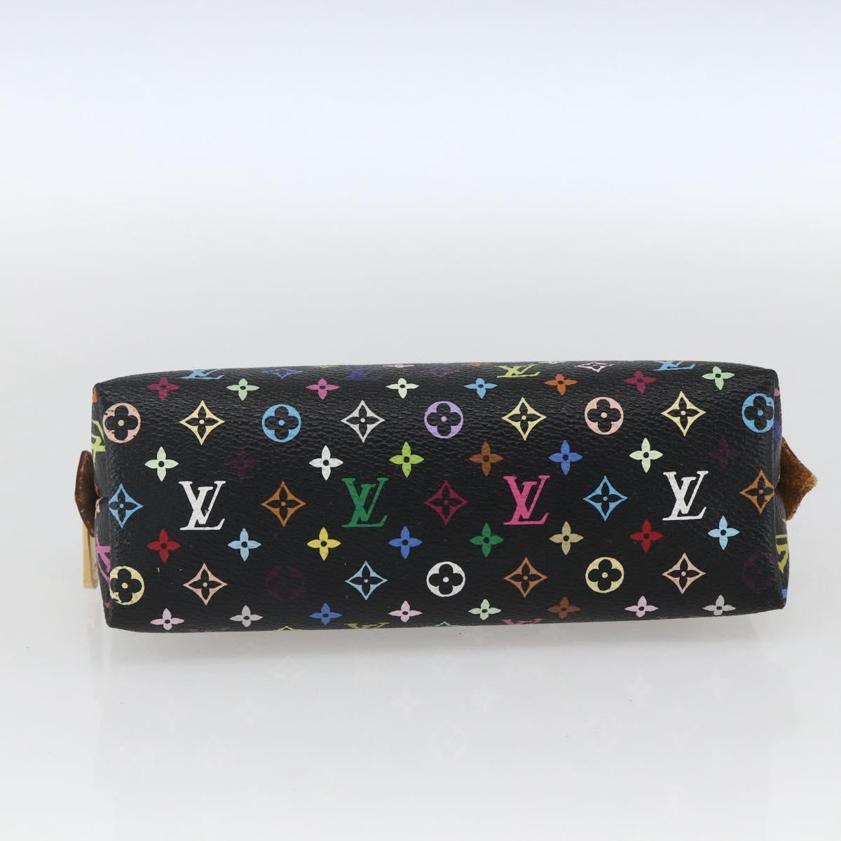 LOUIS VUITTON Multicolor Pochette Cosmetic Pouch Black M47355 LV Auth 165735V