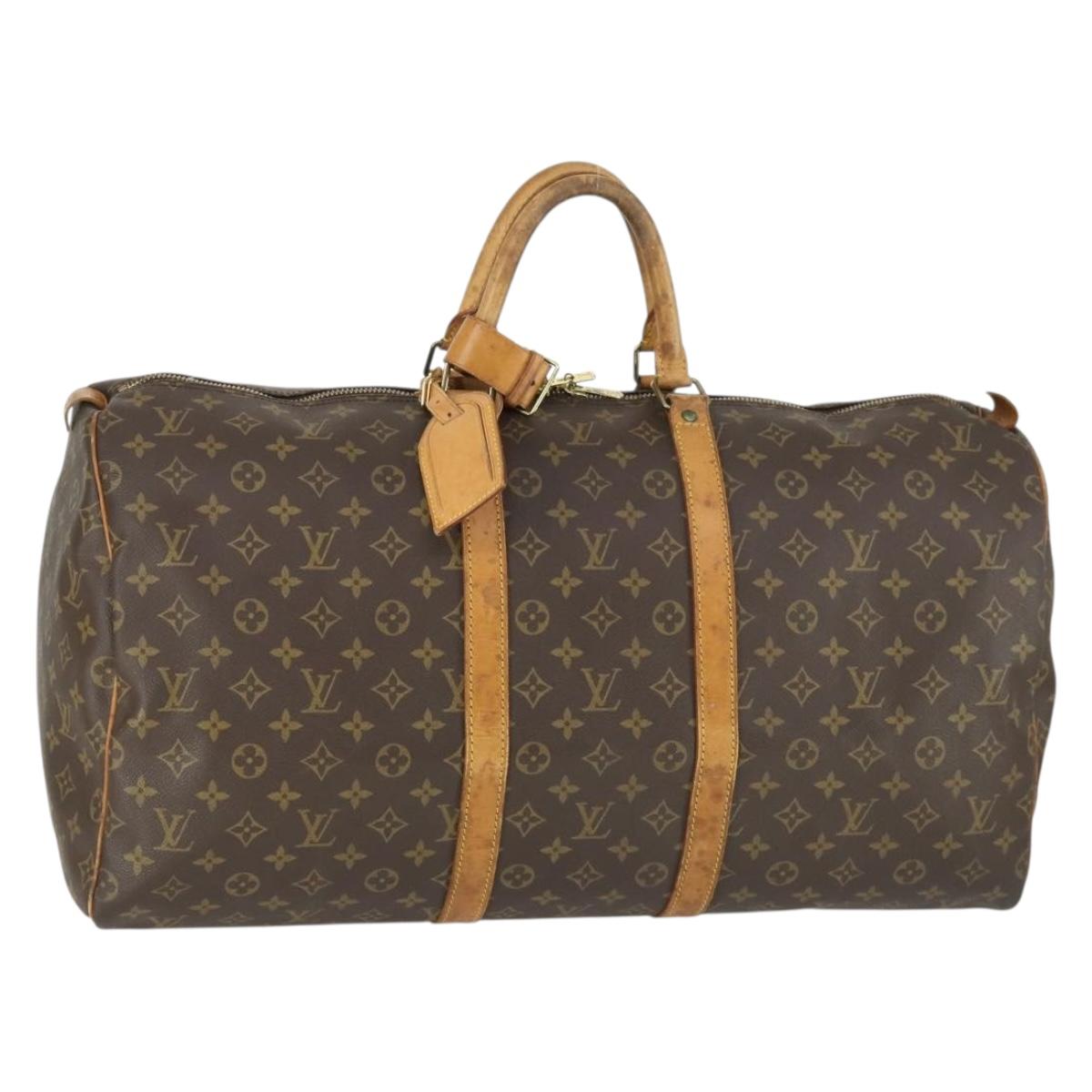 LOUIS VUITTON Monogram Keepall 55 Boston Bag M41424 LV Auth 165741