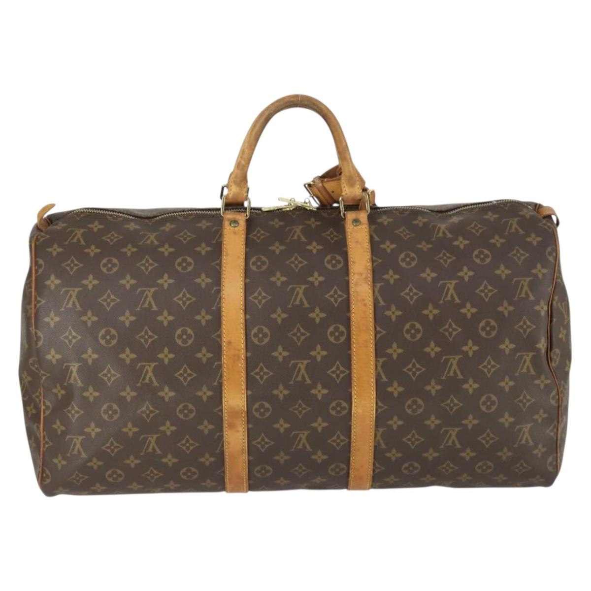 LOUIS VUITTON Monogram Keepall 55 Boston Bag M41424 LV Auth 165741