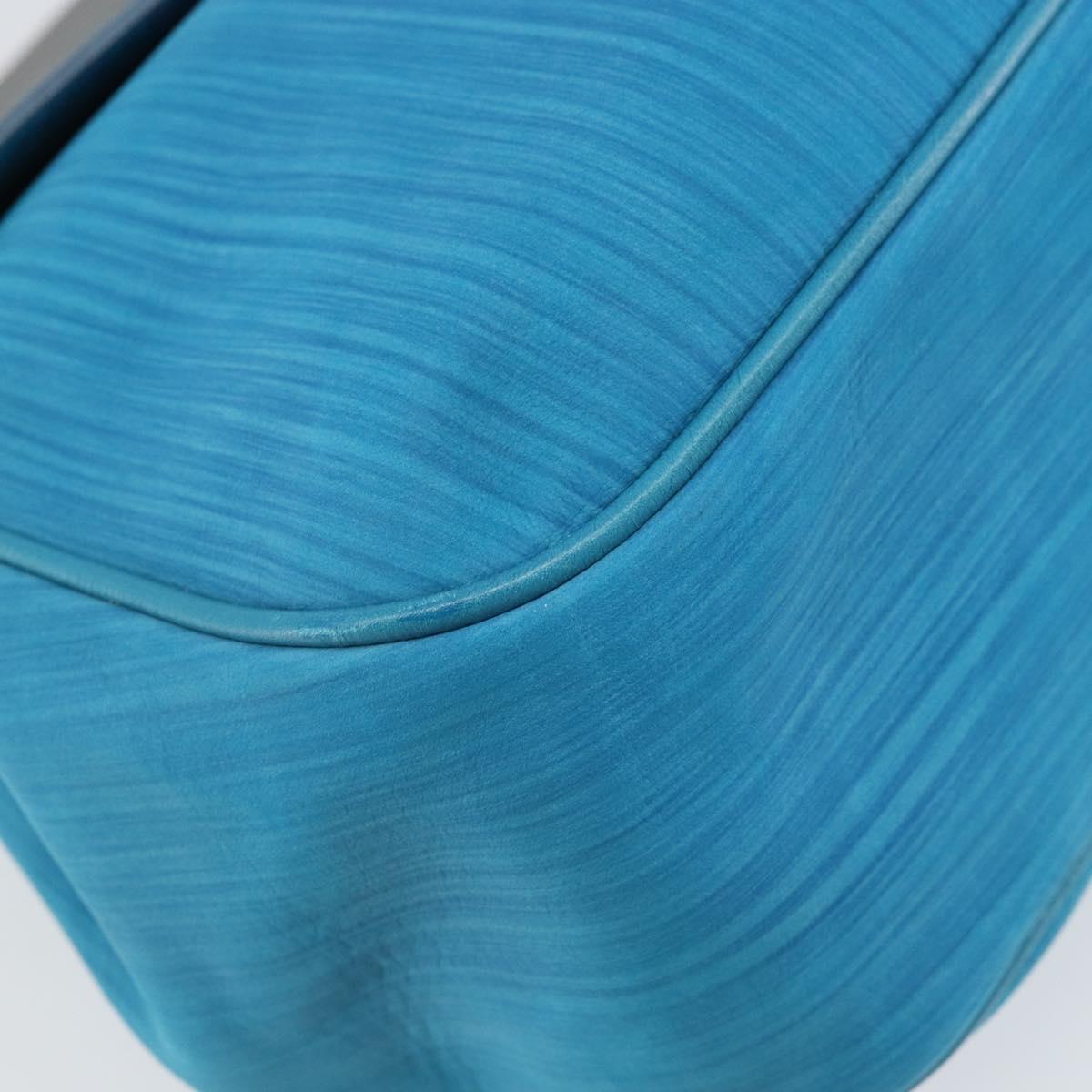 BALLY Hand Bag Nylon Blue Silver Auth 165750