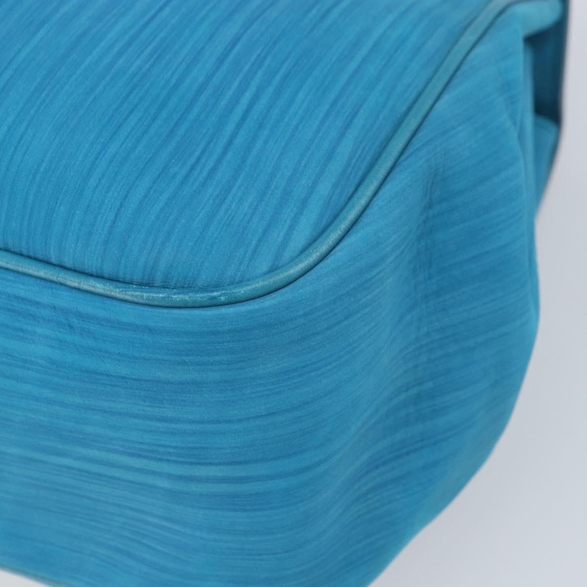 BALLY Hand Bag Nylon Blue Silver Auth 165750