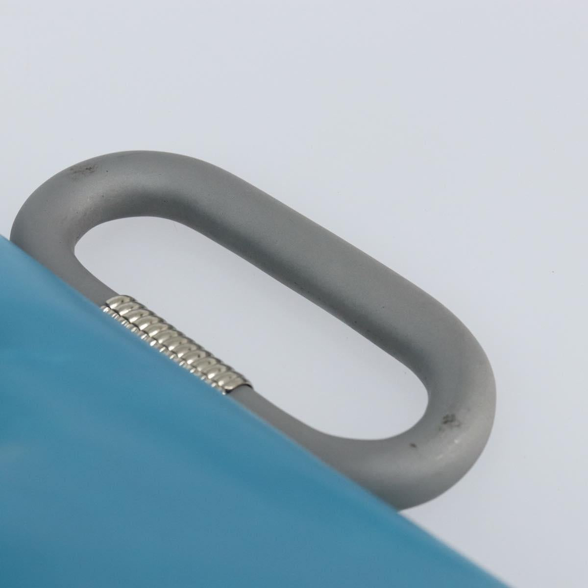 BALLY Hand Bag Nylon Blue Silver Auth 165750